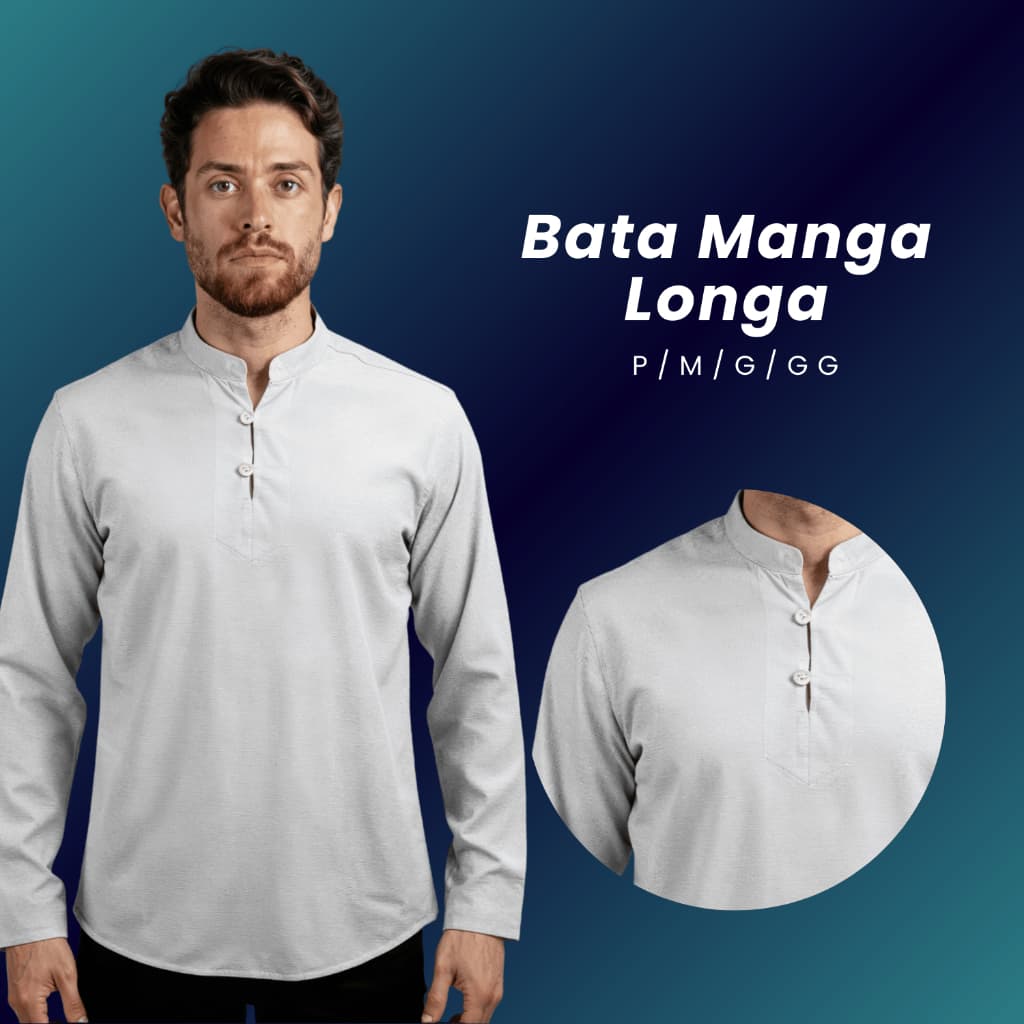 Camisa Social Bata Masculina Slim Fit Bata Manga Longa Para Revéillon Bata Para Casamento Camisa Social Estilo Bata
