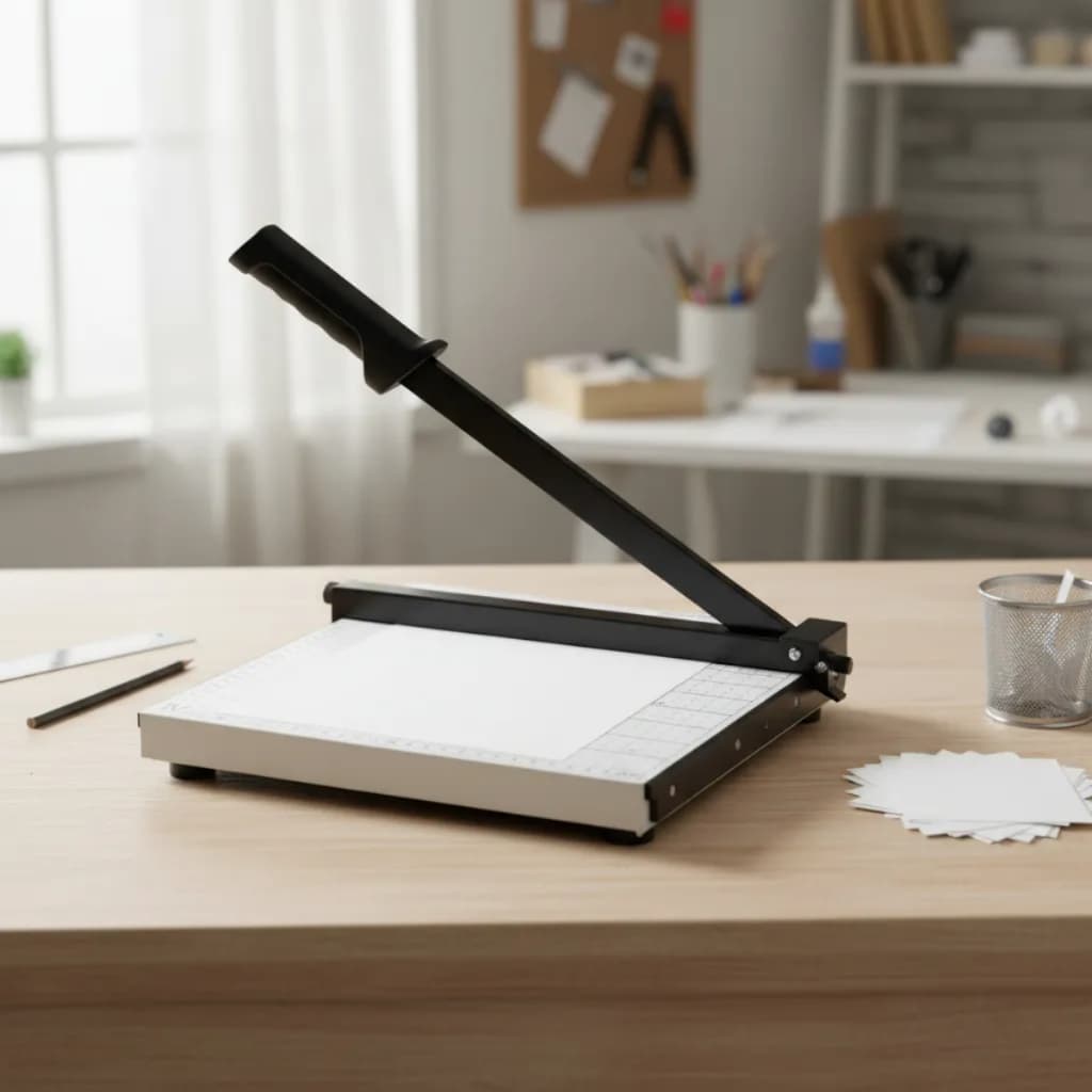 Guilhotina de Papel A4 Manual em Metal, Corte Preciso, Capacidade Até 10 Folhas, Ideal para Escritório, Escola e Uso Pro