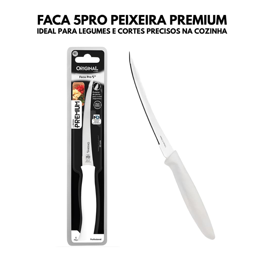 Faca Peixeira 5Pro Premium Cozinha Profissional Corte Preciso para Legumes e Preparos Gerais