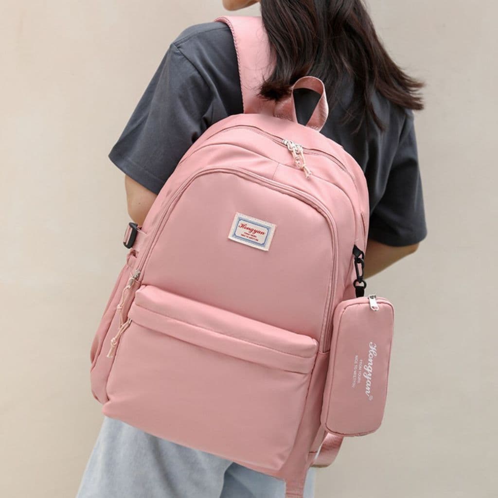 Mochila Feminina Impermeável com Estojo - Preto