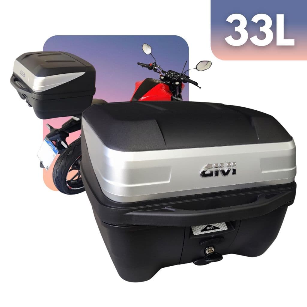 Baú Bauleto Givi 33 L Universal Monolock Traffic III T33NBR Prata
