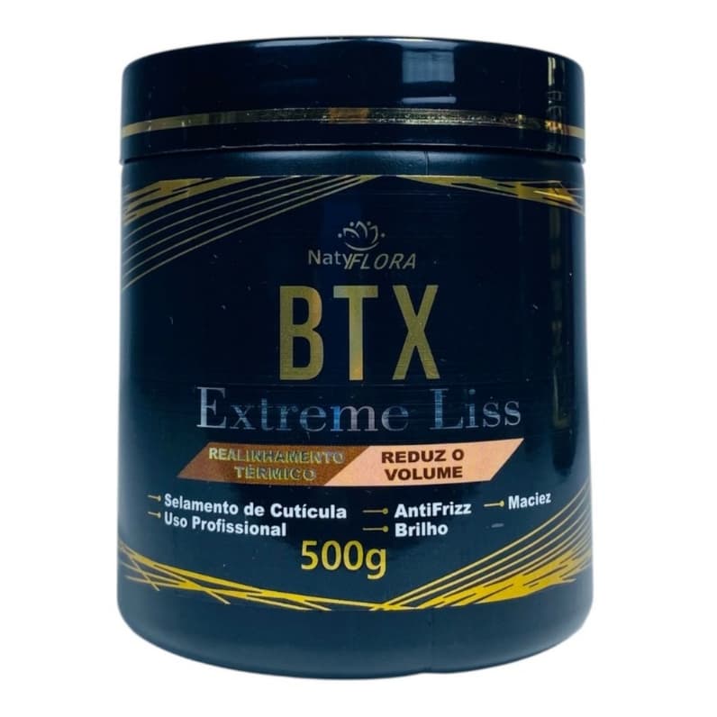 Btx Extreme Liss Antifrizz Brilho e Realinhamento Térmico 500g NatyFlora