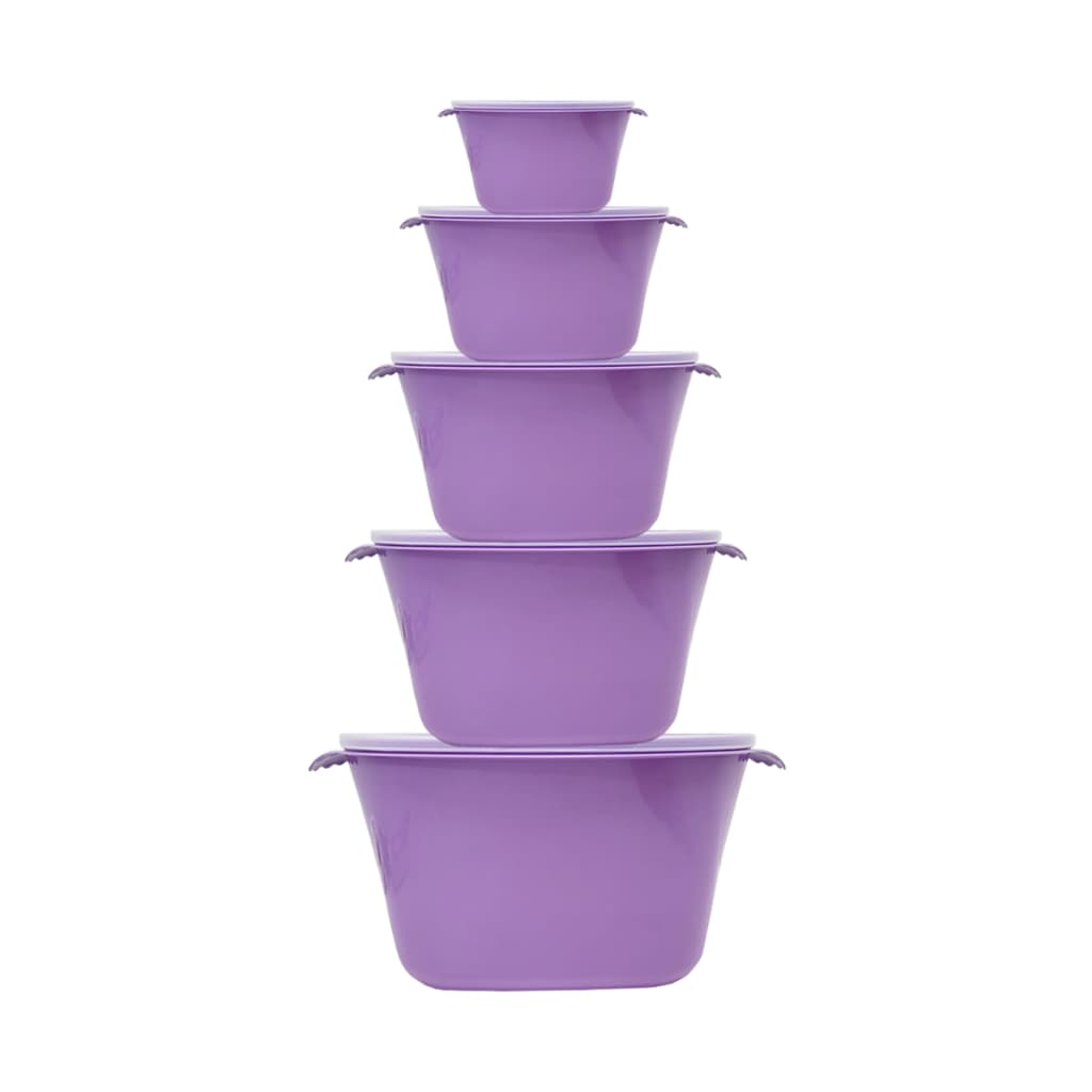 Kit 5 Potes Cozinha Plásticos Tampa Vedação Freezer Microondas Diversos Tamanhos Casa Potes
