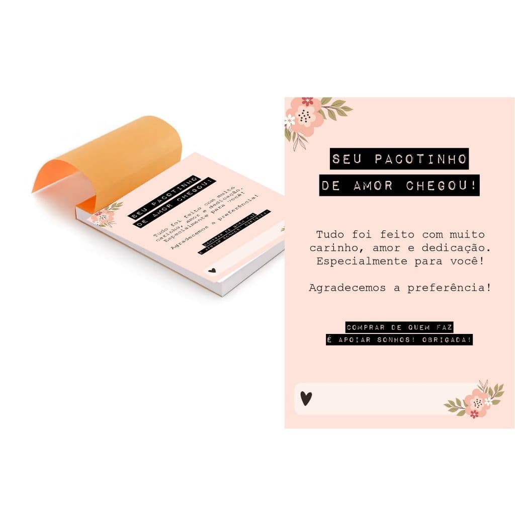 Kit 5 Blocos (500 Folhas) para Agradecimento /Seu pacote chegou
