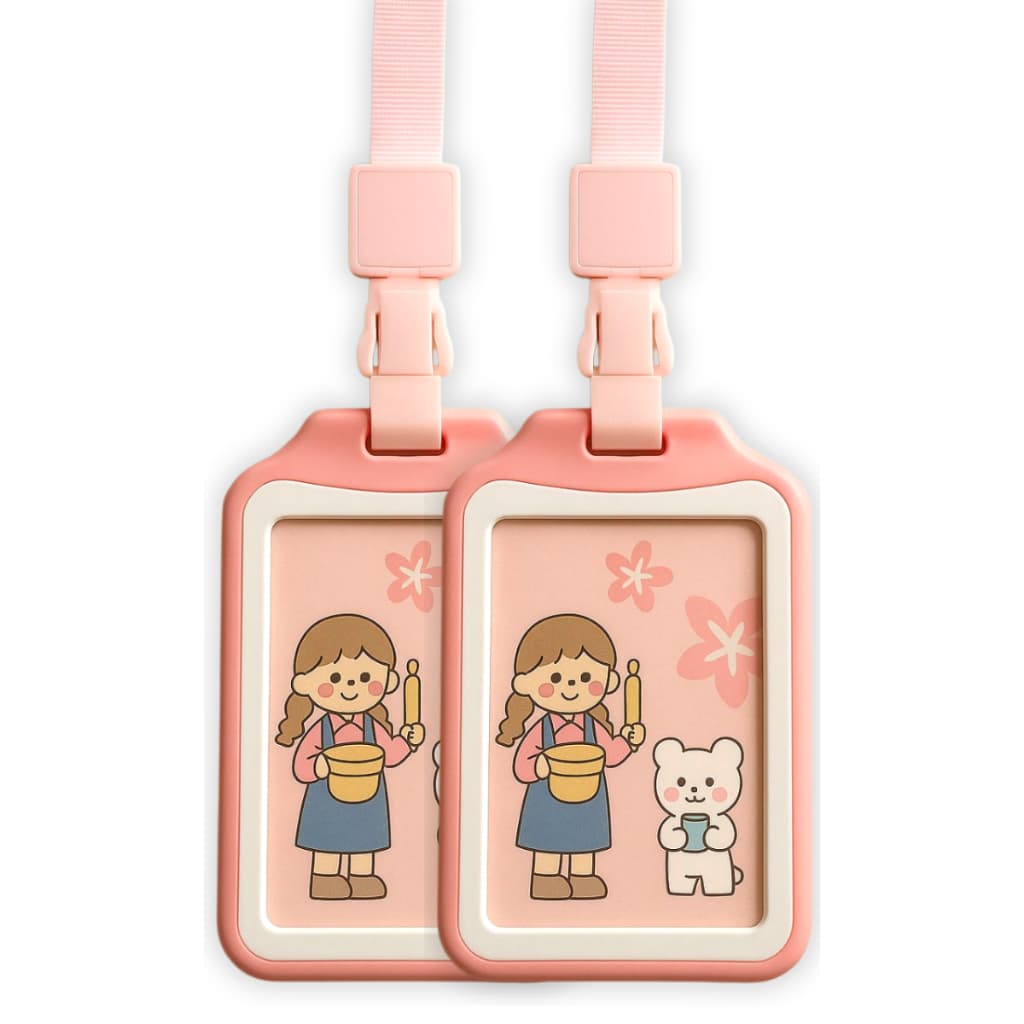 Kit 2 Porta Crachas comcordão Identificação Eventos Escola Empresas Estudante Bilhete UnicoUso Geral