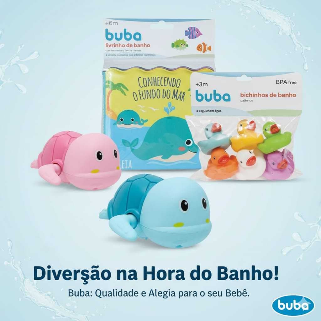 Kit Banho Infantil Buba – Diversão, Aprendizado e Segurança