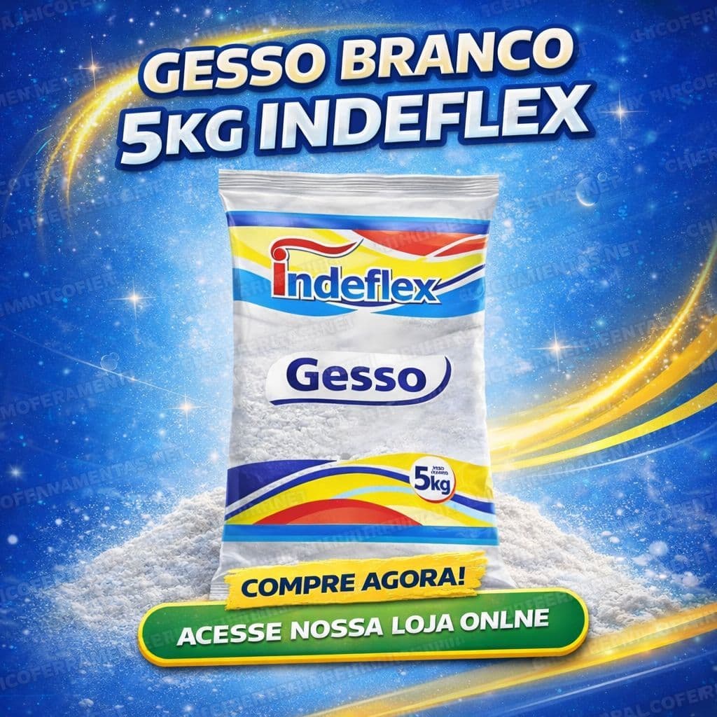 GESSO EM PO BRANCO PAREDE TETO ARTESANATO 5KG INDEFLEX