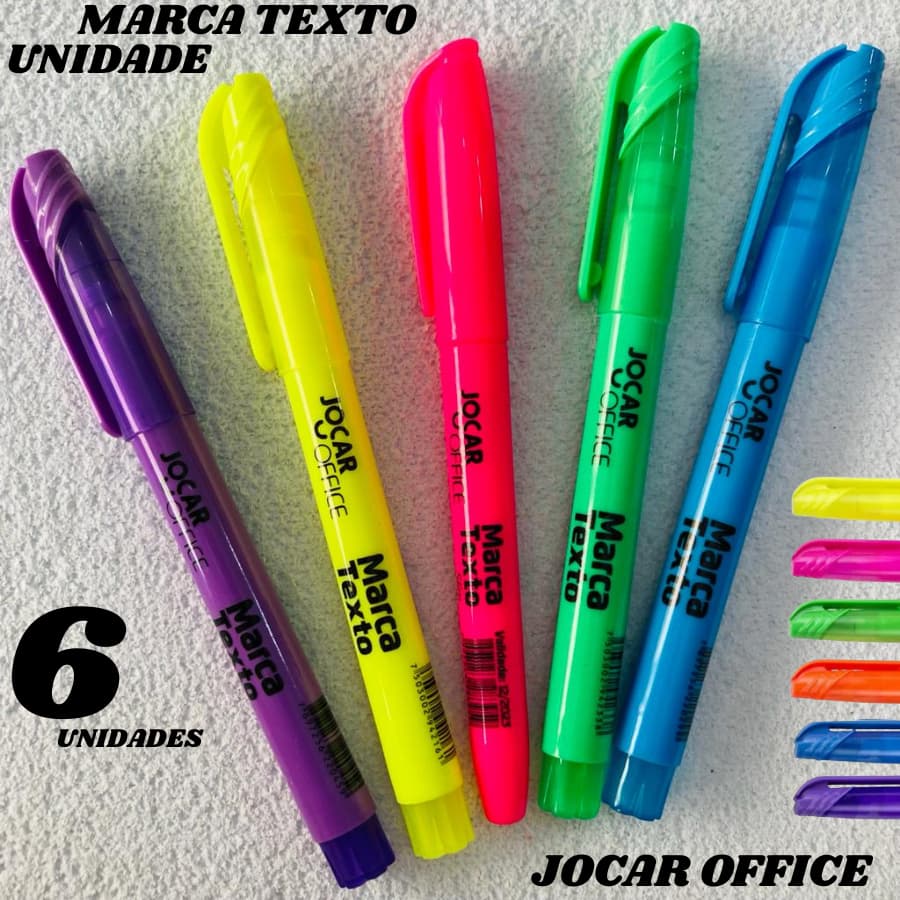 Kit Marca Texto Jocar Office  -Leo & Leo Caneta 6 Unidades
