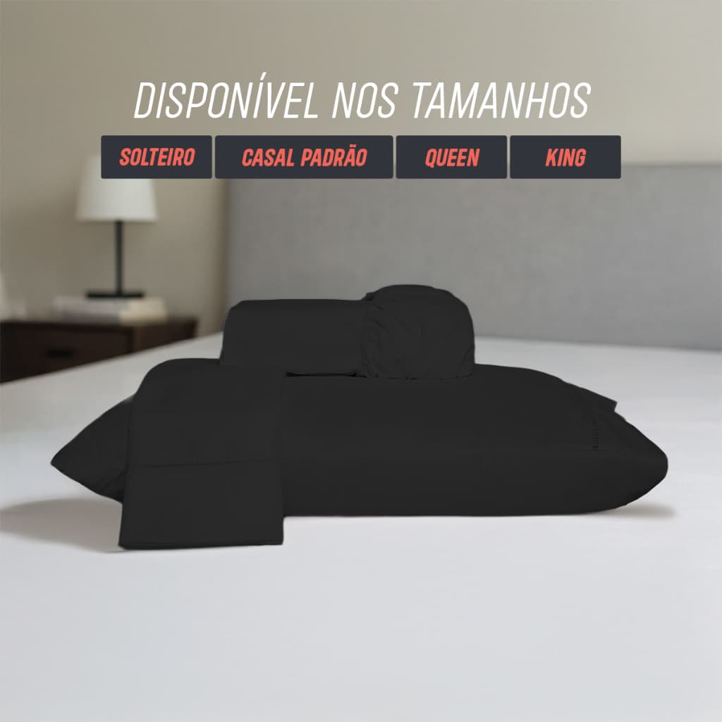 Jogo de Cama Lençol com Elastico Solteiro Casal Padrão Queen king Ponto Palito 400 Fios Percal MicroPercal