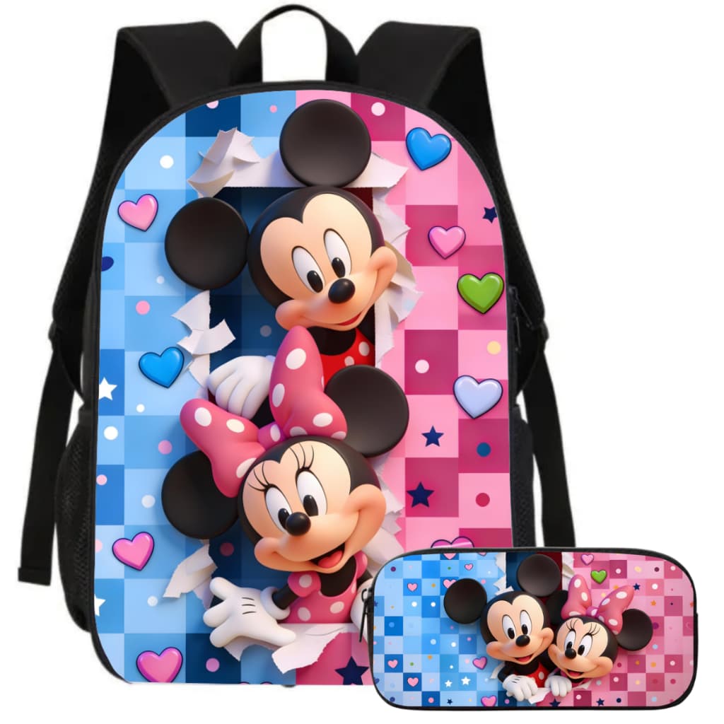 Itens Escolares Infantil Mochila Estojo Lancheira Mickey Minnie