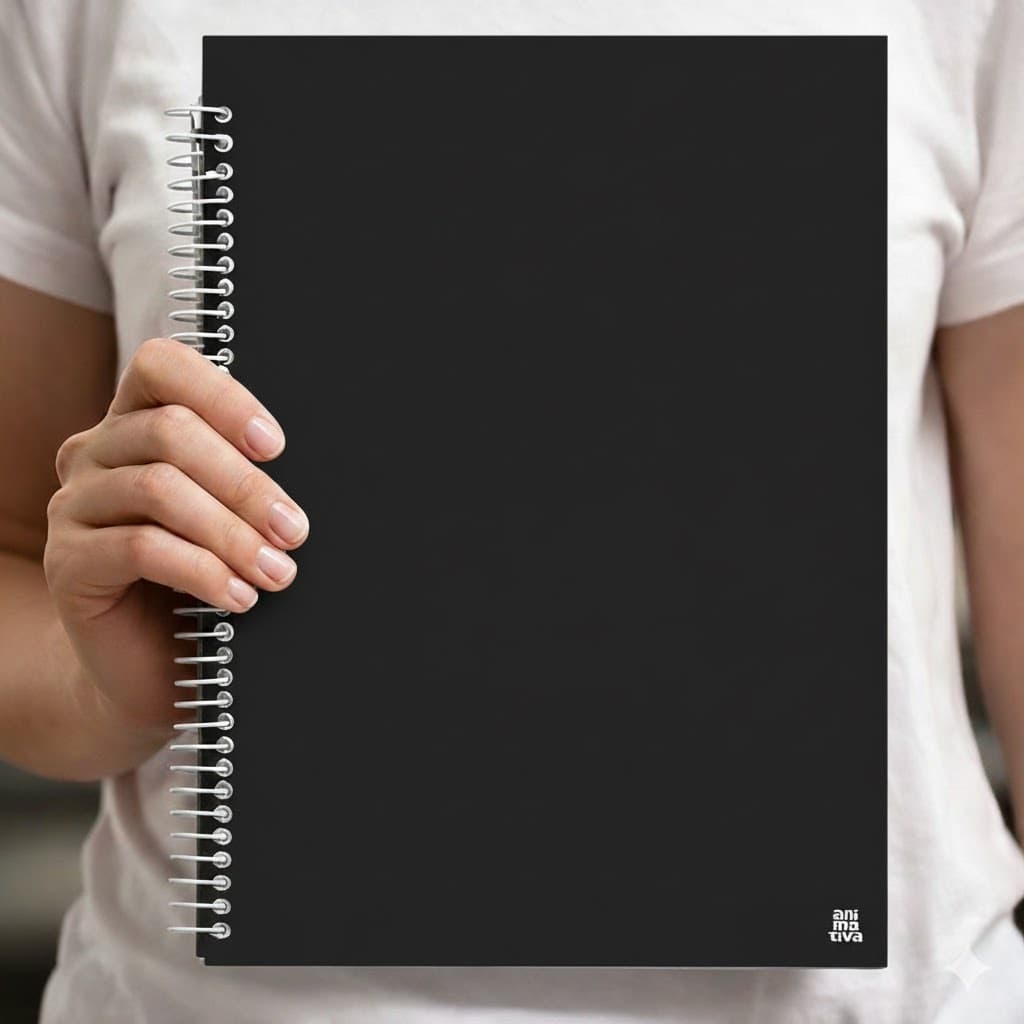 Caderno universitário Espiral 20 Matérias Preto Escolar - 280 folhas