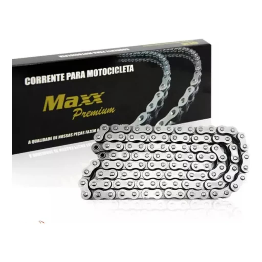 Corrente Moto 428h X 118 Elos Titan150/ybr125/max/factor Max Prateado