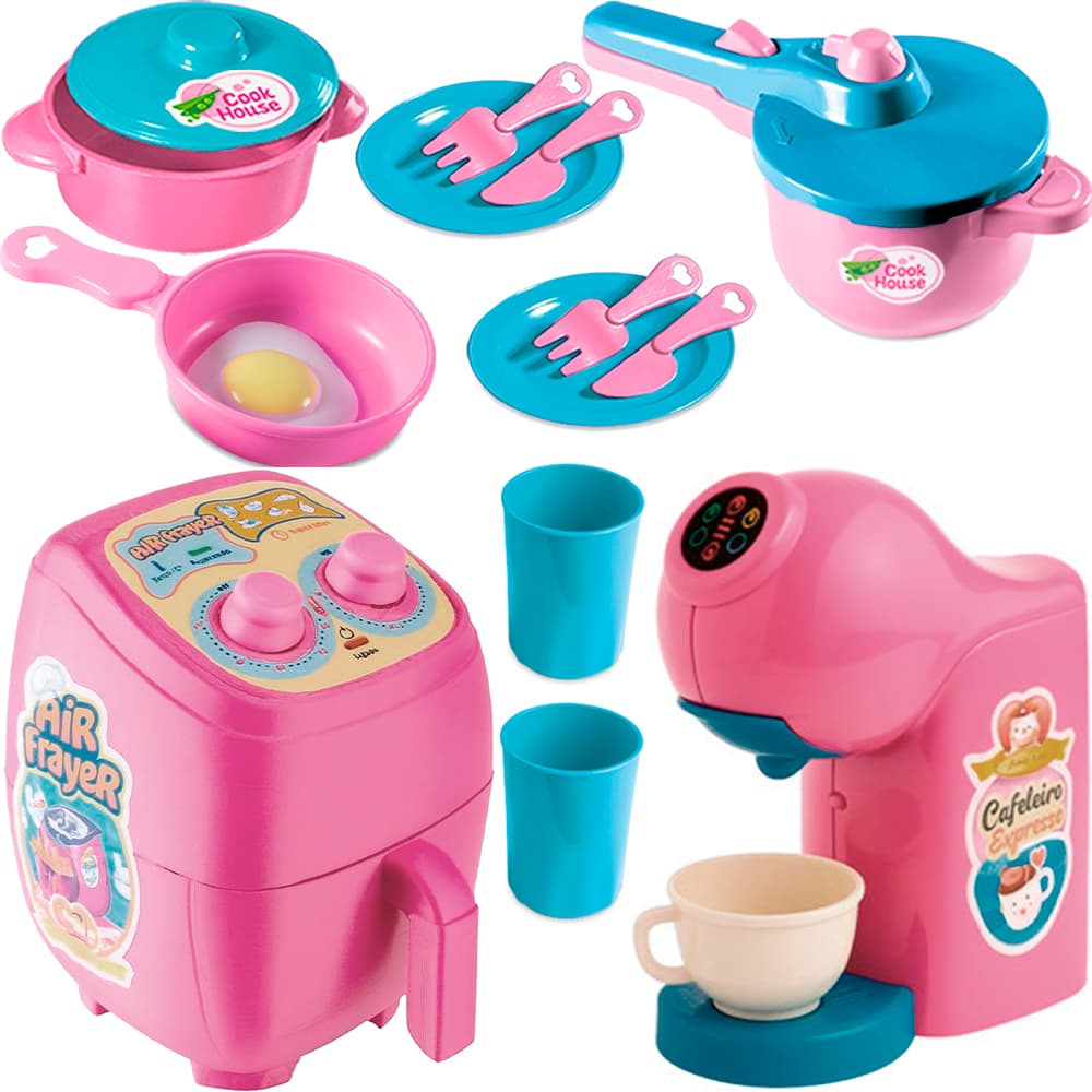 KIT COM 15 PEÇAS COZINHA INFANTIL BRINQUEDO FAZ DE CONTA MASTER CHEF