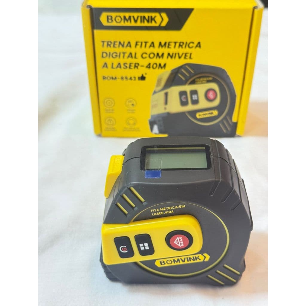 Trena Fita Métrica Digital com Nível a Laser 40m
