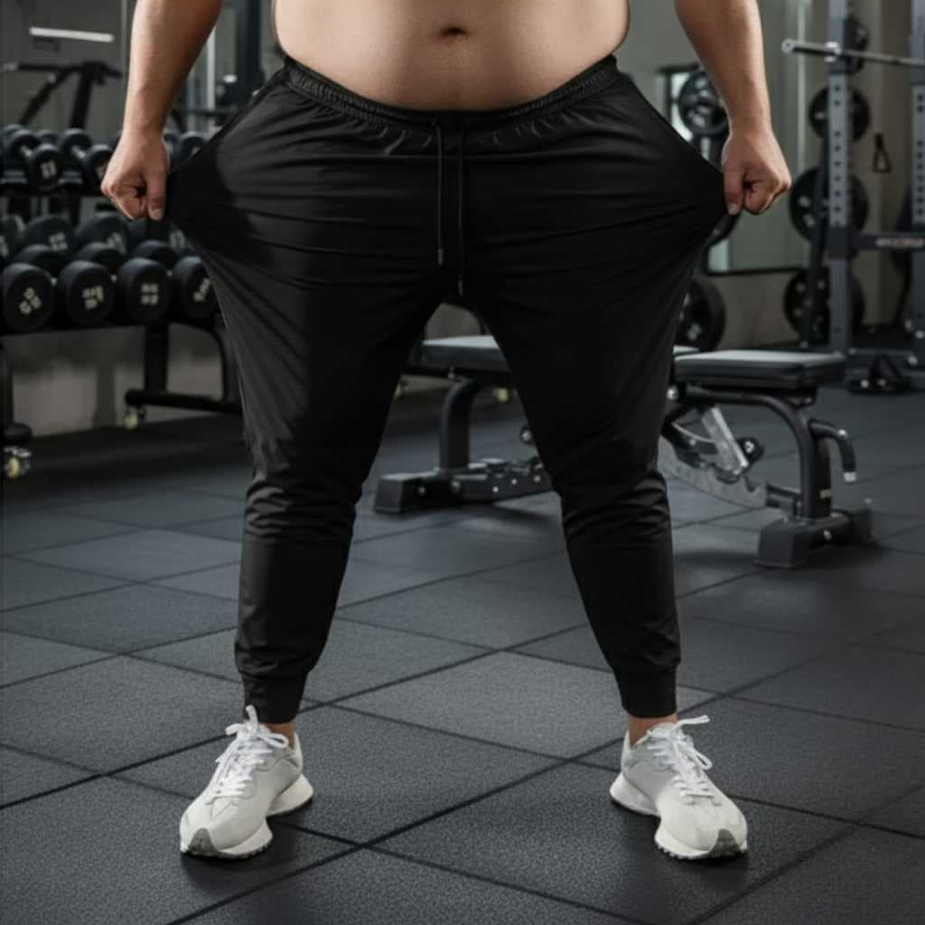 Calça Com Elastano Masculino Esportiva Plus Size Slim Fit Academia Treino Esportes Tecido Respirável Elástica Conforto