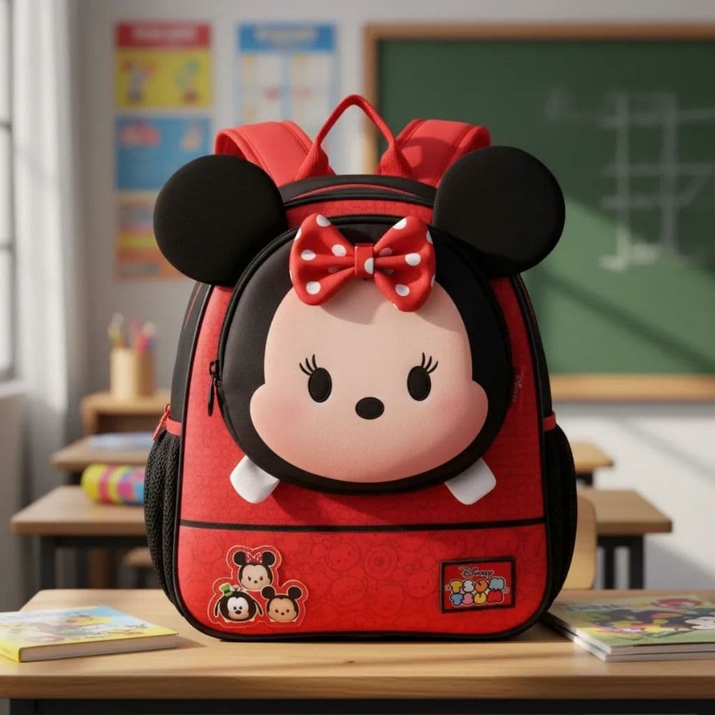 Mochila Escolar Infantil Costas Disney Tsum Mickey Minnie Criança Original Conforto Resistente