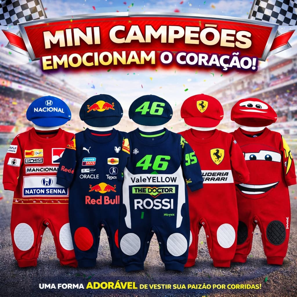 Macacão De Bebê Red Bull Fórmula 1 Moto Gp Corrida escolha