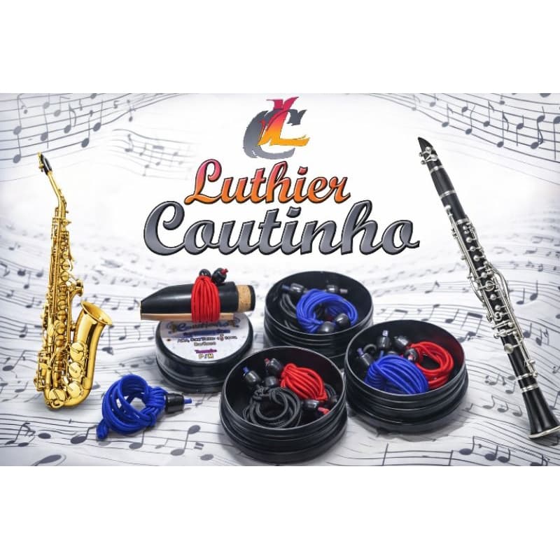 2 Abraçadeira de cordão. Clarinete, Clarone, Sax Soprano ( Boquilha de Massa e Metal)