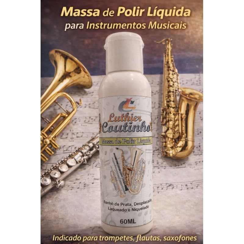 Polidor Líquido de metais  Saxofone, Flauta Transversal, Clarinete, Metal , NÃO REMOVER MANCHAS DE SALIVAS