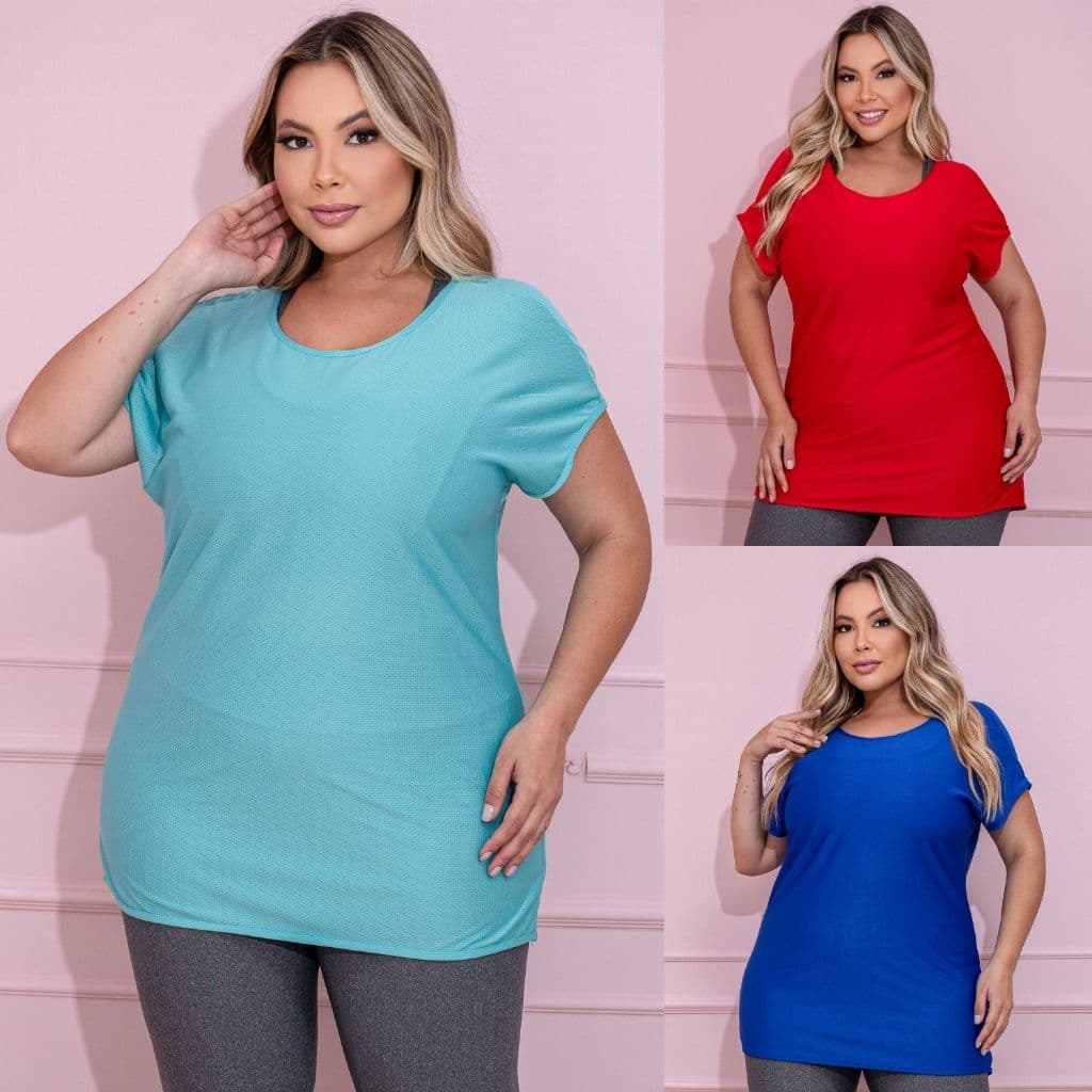 Blusa Plus Size Feminina Dry Fit Furadinho Dias Quentes Confortável Secagem Rápida Envio Imediato