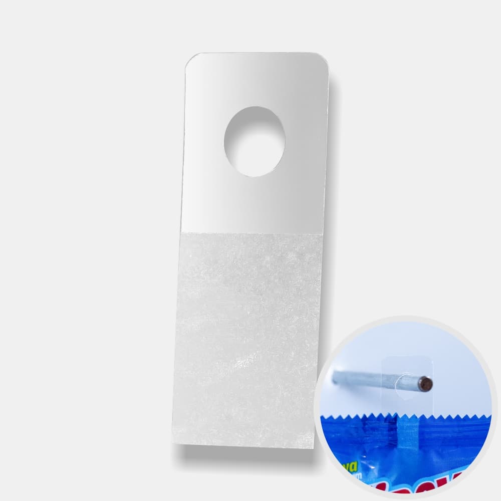 Fenapack Hang Tab Adesivo 1847-F8 Furo Circular - Suporta até 150g - Fenapack