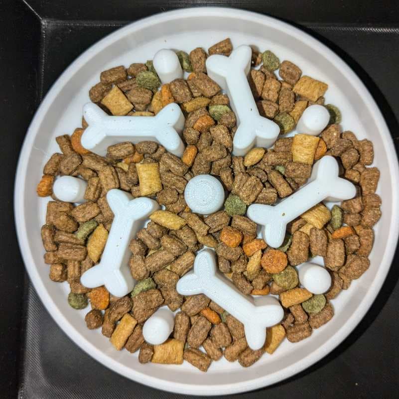 Comedouro Lento para Cães e Gatos Slow Feeder - Tigela Anti-Engasgo e Ansiedade (Design Ossinhos)