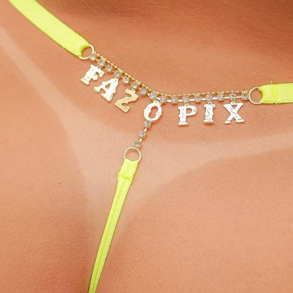 Calcinha Plus Size Personalizada Fio Dental Frase Faz o PIX
