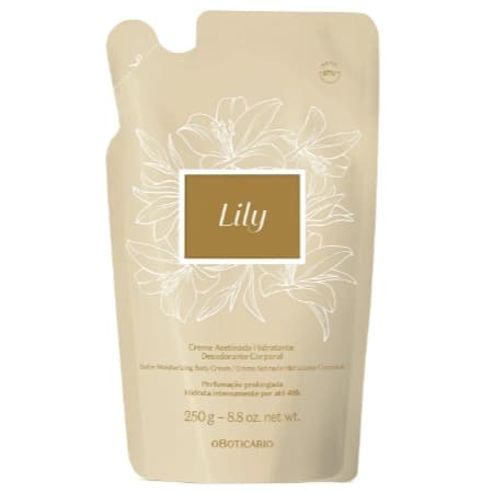 REFIL CREME ACETINADO HIDRATANTE DESODORANTE CORPORAL LILY 250 G