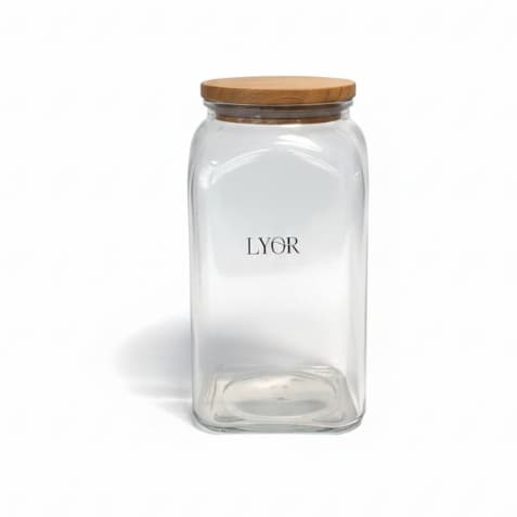 Pote de Vidro para Mantimentos com Tampa Bambu 1,4L - Lyor