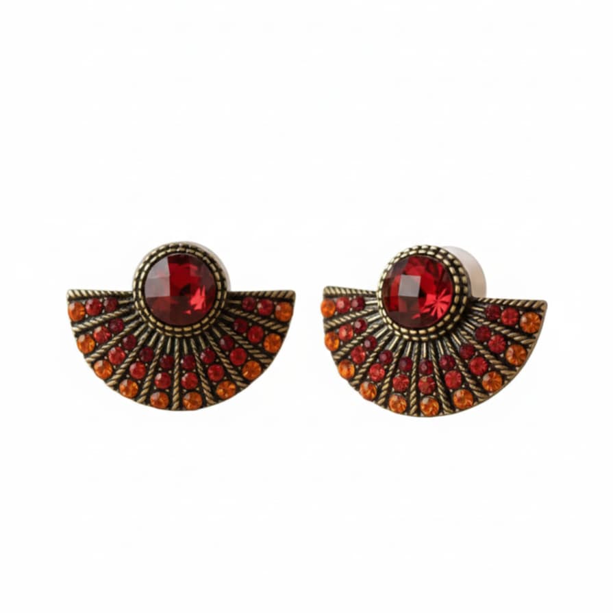 Brincos Feminino Vintage – BRINCO LEQUE COM PEDRARIAS (VINTAGE / ART DÉCO)