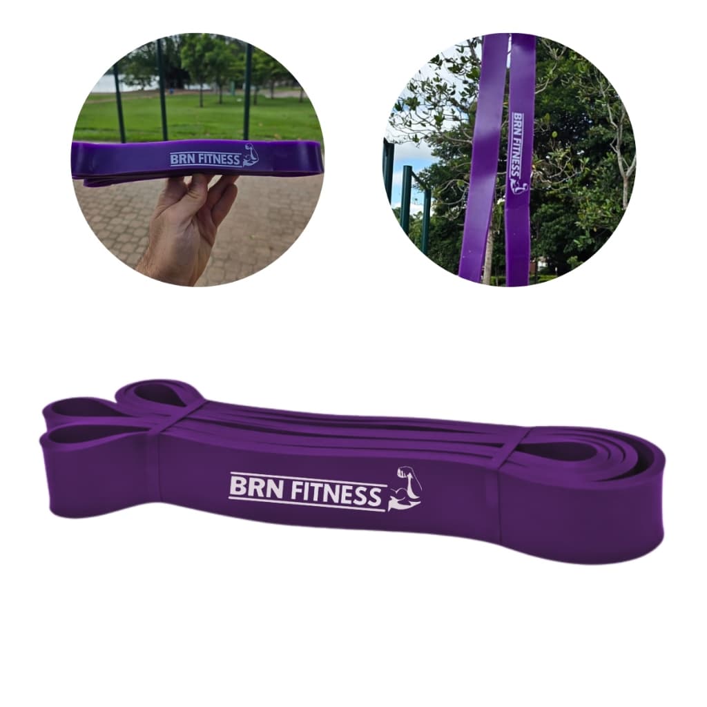 Super Band Faixa Elastica Intensidade Pesada Barra Fixa Borracha Cor Roxo Crossfit Academia Exercicio