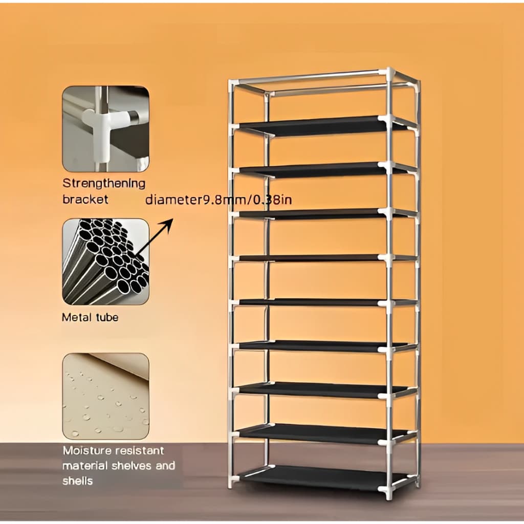 Sapateira Vertical Inox Luxo 27 pares 9 Prateleiras
