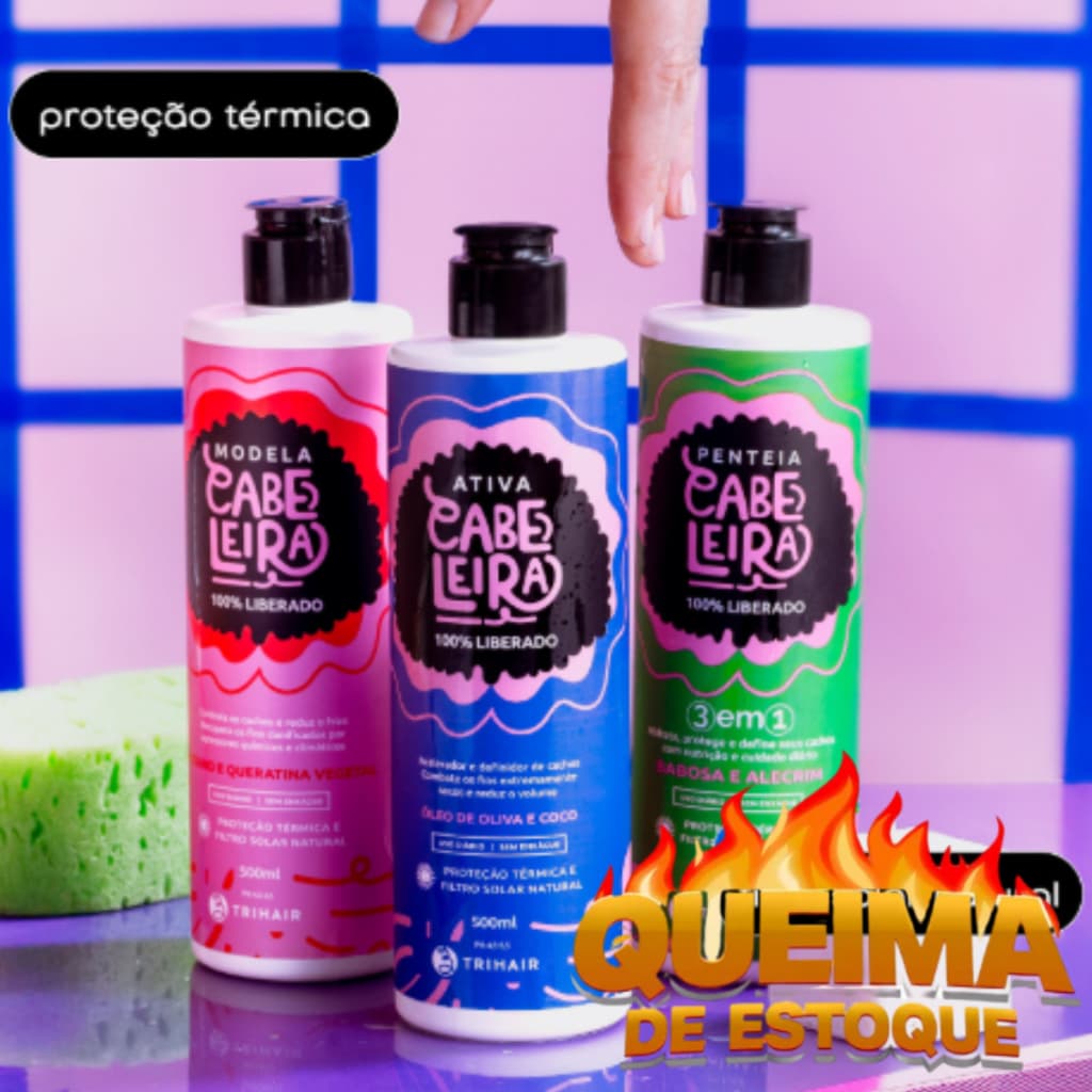 Linha Cabeleira Ativador Modelador e Creme Proteção Térmica