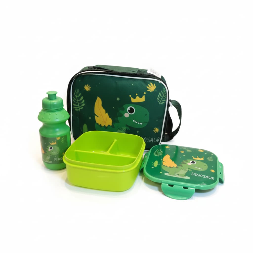 KIT Lancheira bolsa térmica, Marmita com divisórias e Garrafa ideal para preservar o lanche