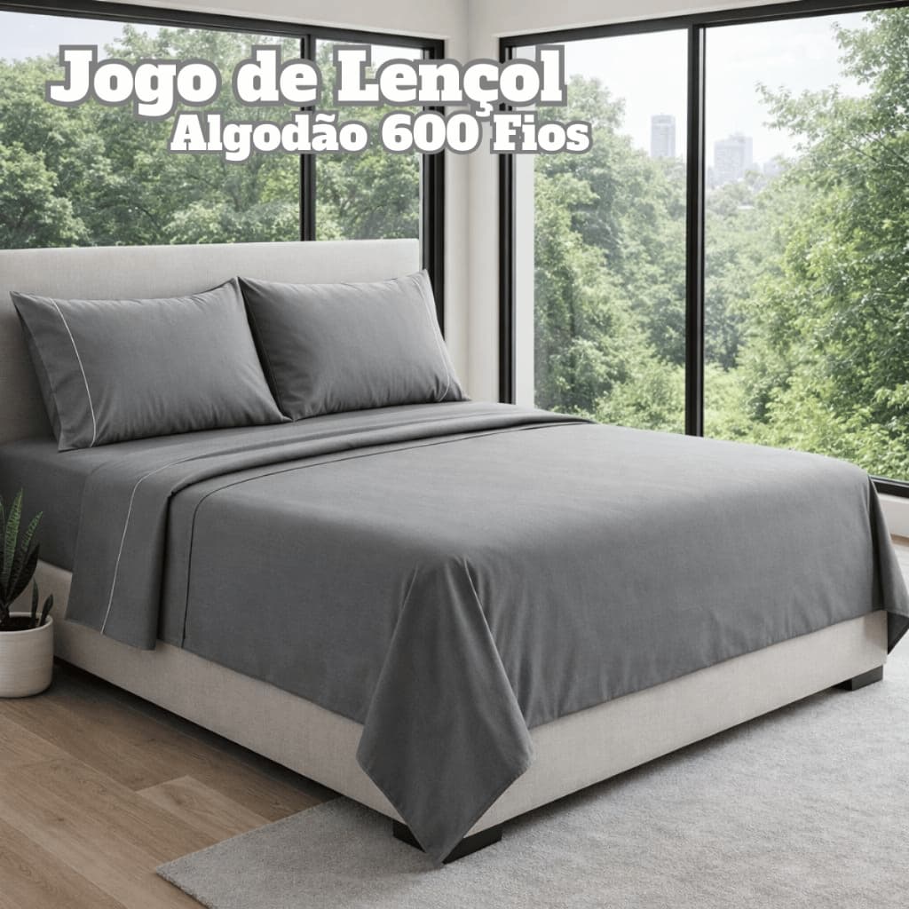 Lençol Algodão Egípcio Acetinado Jogo De Cama Posta Completo Casal Queen King 600 Fios