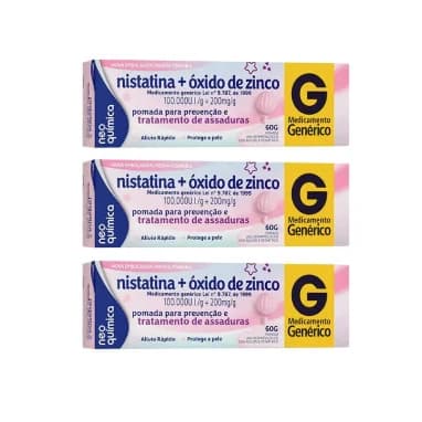 Antifúngica e Protetora Creme infantil 100% original 60g NQ 3 bisnagas