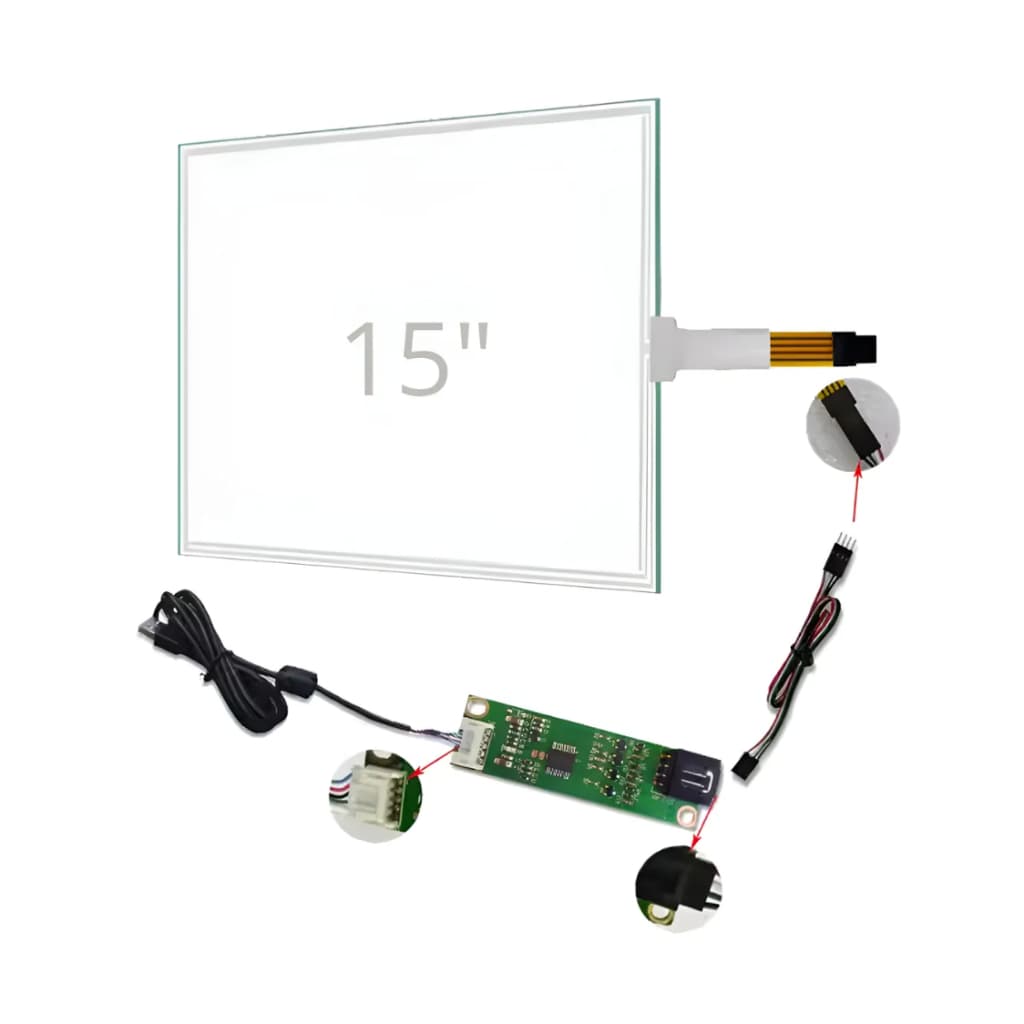 Painel Touch Screen 15 Polegadas Resistivo 4 Vias Usb GT-4W-15A-1