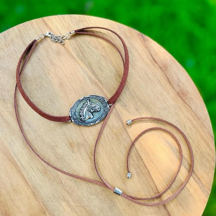 Gargantilha Boho Country Choker + Gravatinha Moda Texas Boiadeira Unissex