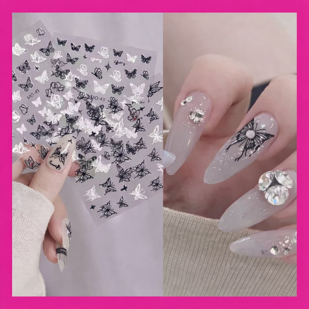 Kit 600 adesivos de unhas Design para decoração de unhas - Pacote 12 cartelas Modelos Exclusivos