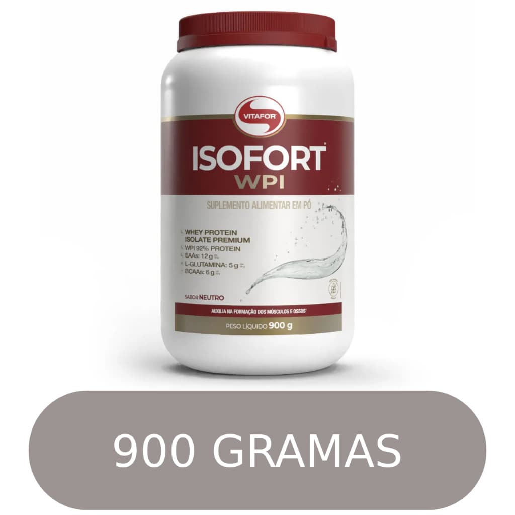 Isofort WPI Vitafor 900g Neutro – Whey Isolado Puro Sem Aditivos