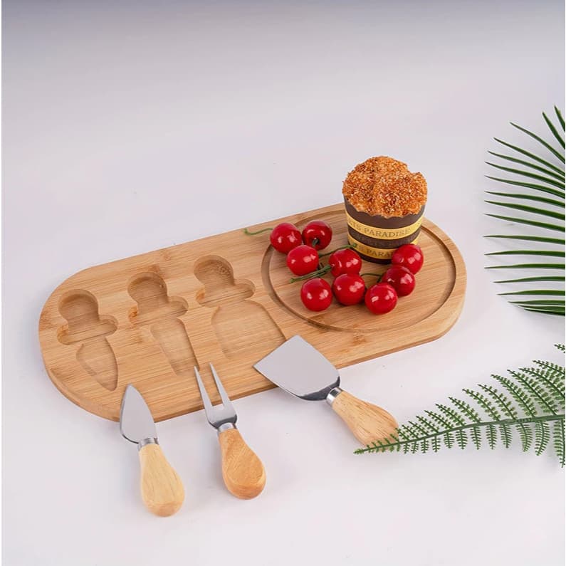 Petisqueira Tábua Para Queijo e Frios de Bambu