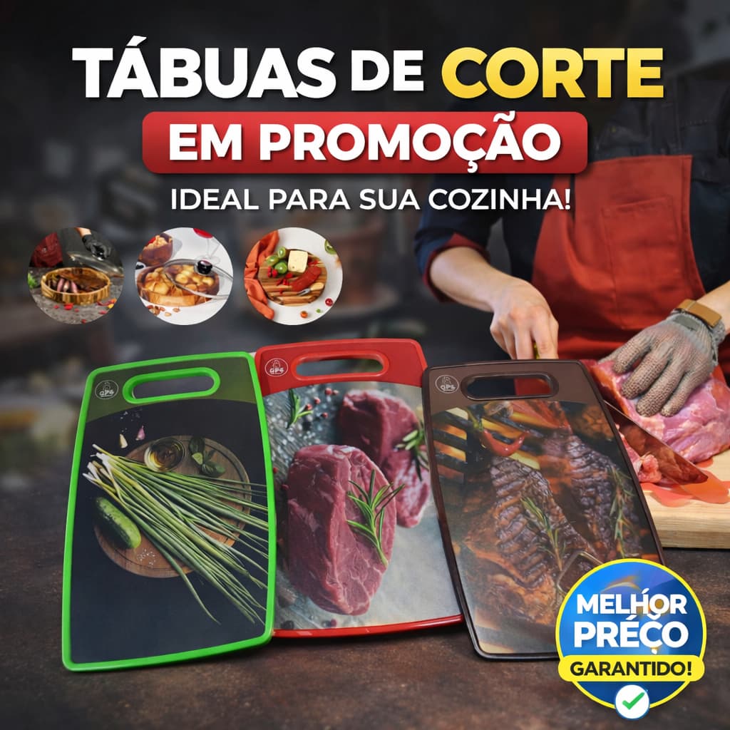 Tabua De Corte Para Carne, Legumes E Frutas 36x23cm Para Cozinha