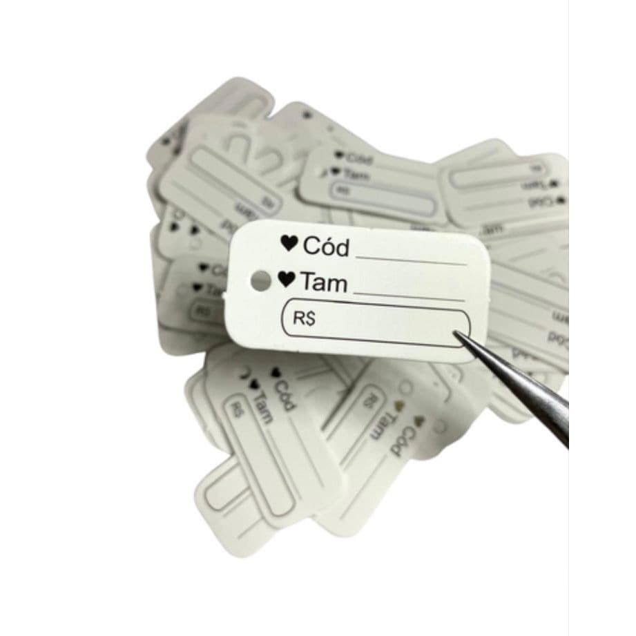 Mini Tag para roupas + lacre de autenticidade/ segurança com 100 peças