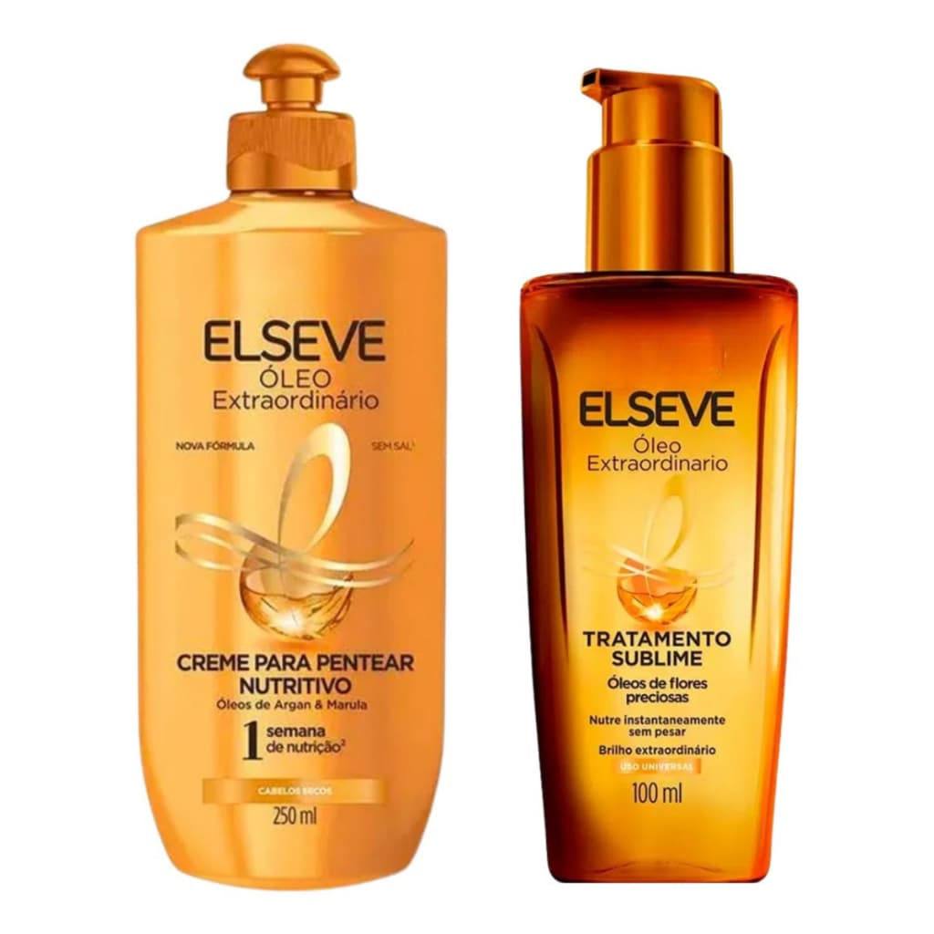 Creme De Pentear + Óleo Reparador Elseve Óleo Extraordinário