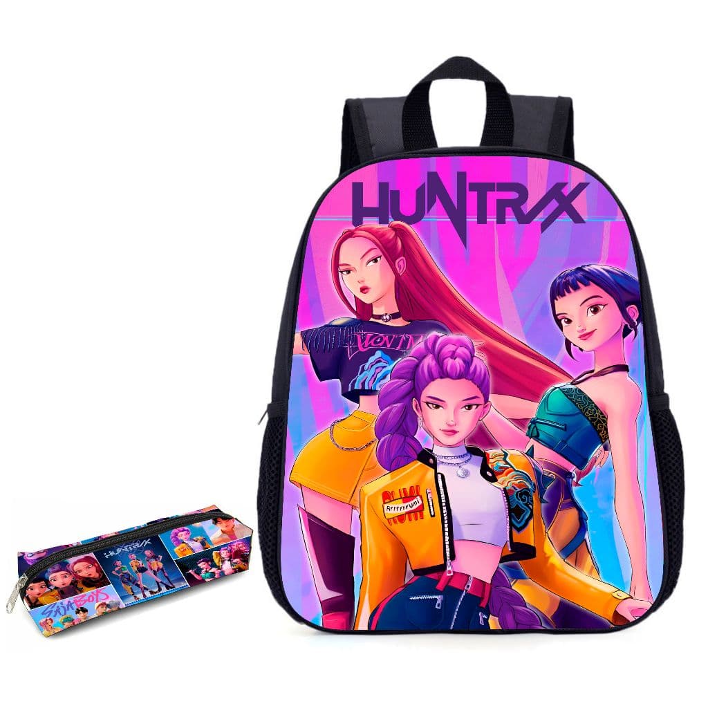 Mochila e Estojo Guerreiras do K-Pop adolescentes para viagens, escola 03