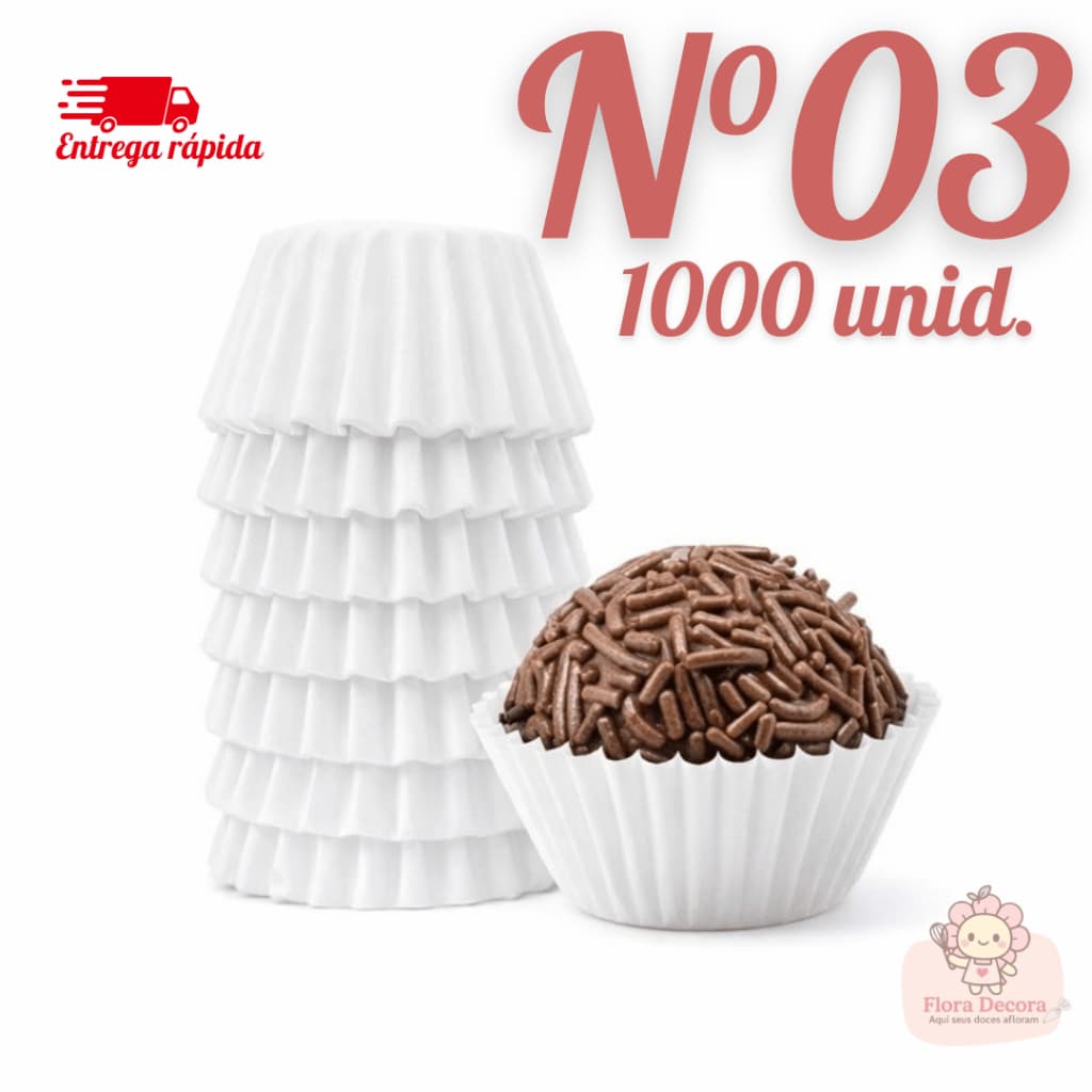 Kit 1000 Formas de Papel Para Brigadeiro Versátil Higiênico Descartável N°03