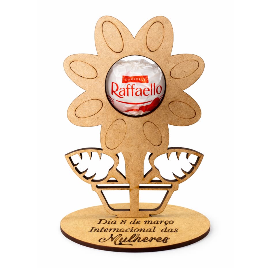 Flor Porta Chocolate em MDF Cru 3mm| 8 de Março Dia Internacional da Mulher Lembrancinha Brinde (Personalizável)
