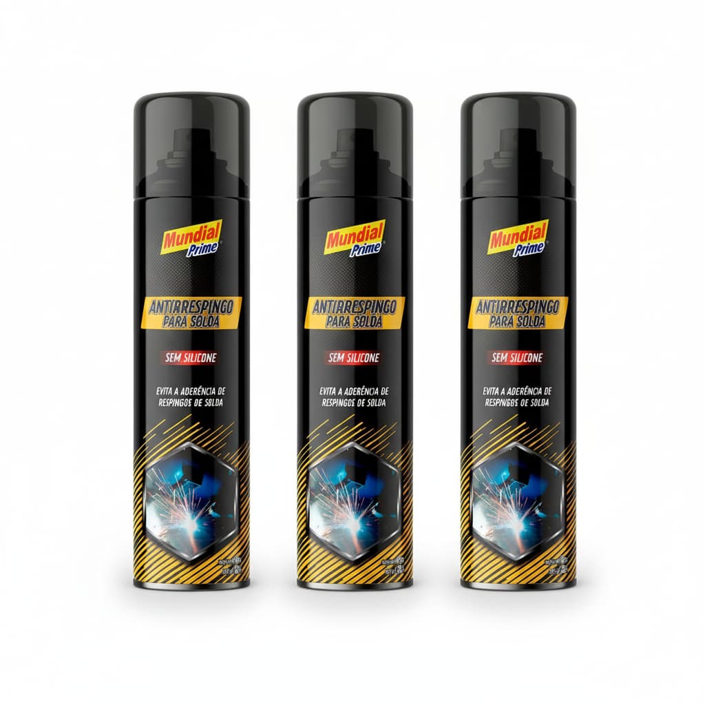 Kit 3 Antirrespingo De Solda 400ml Sem Silicone Spray Anticorrosivo 280g - Mundial Prime