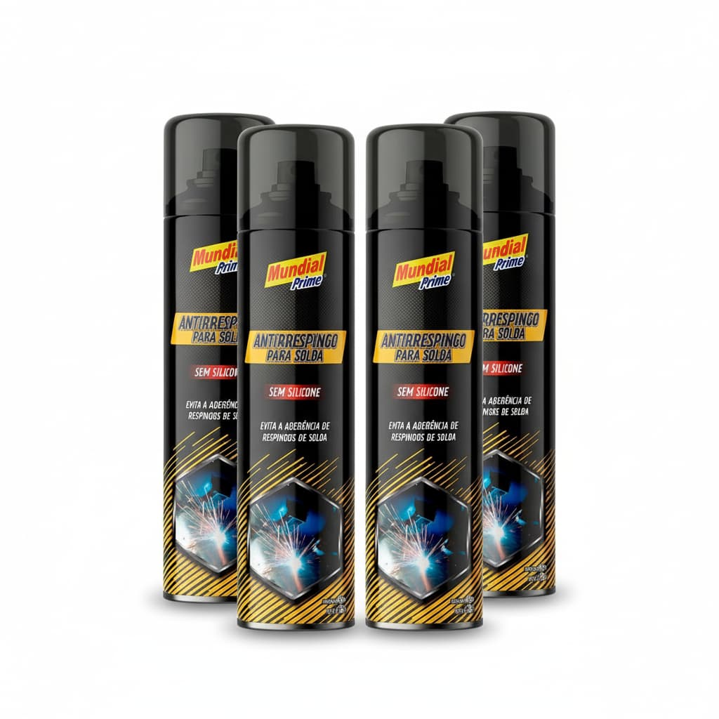 Kit 4 Antirrespingo De Solda 400ml Sem Silicone Spray Anticorrosivo 280g - Mundial Prime