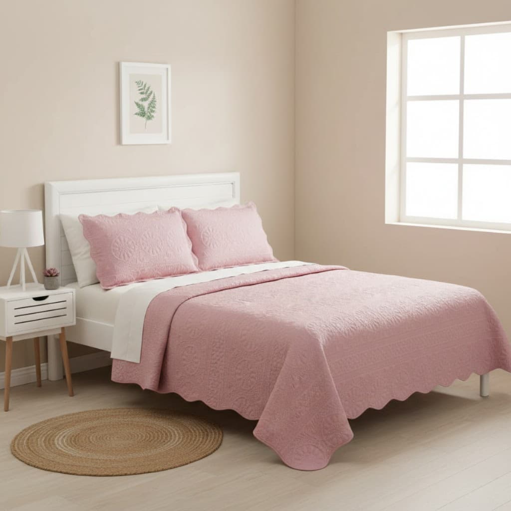 Cobre-Leito Pétala Matelassê em Kit – Colcha para Cama Solteiro, Casal, Queen e King
